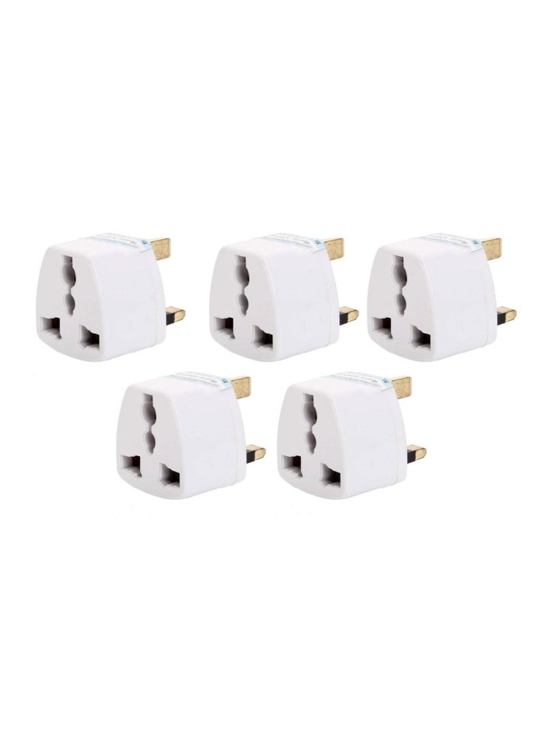 Electrical Travel Wall Plug Adapter White 5pcs - Image 1