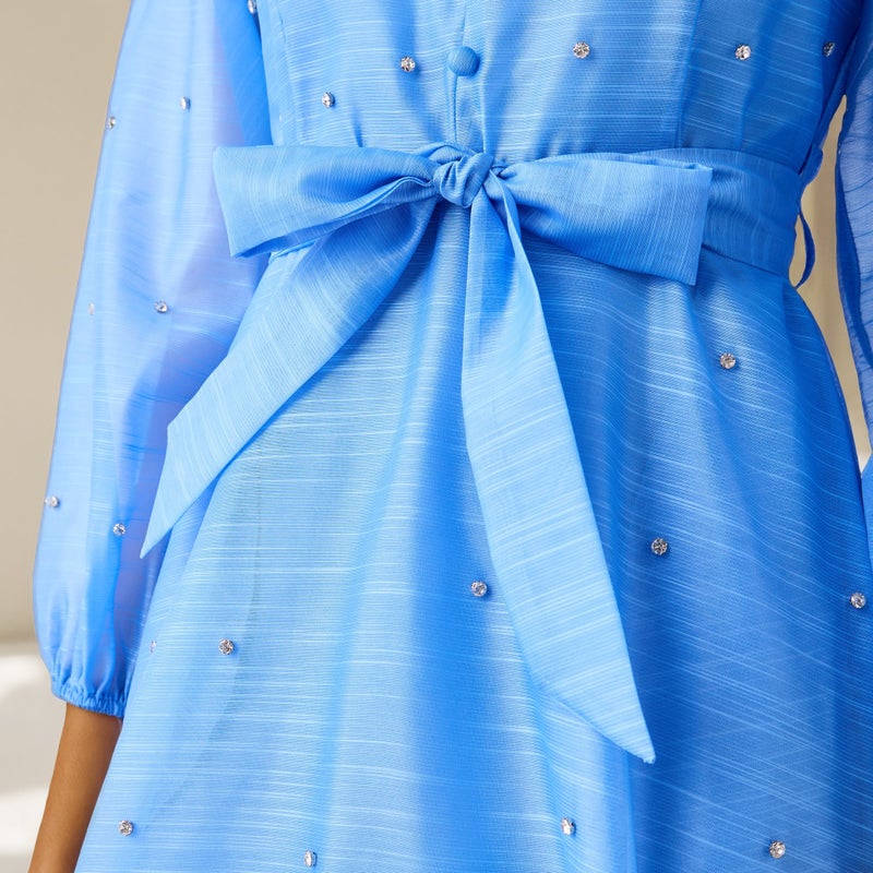 2Xtremz Embellished Shirt Dress with Front Tie-Up - Image 4