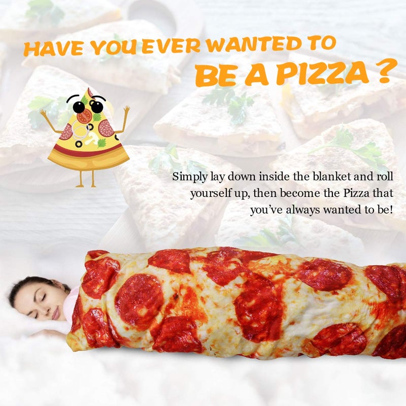Lhedon Gifts for Men Pizza Blanket Adult Size 71 Inch  Graduation Gifts for Him  from Son  Pepperoni Pizza Food Blanket for Adult  Flannel Throw Blanket Funny Birthday Gifts for Boyfriend - Image 2