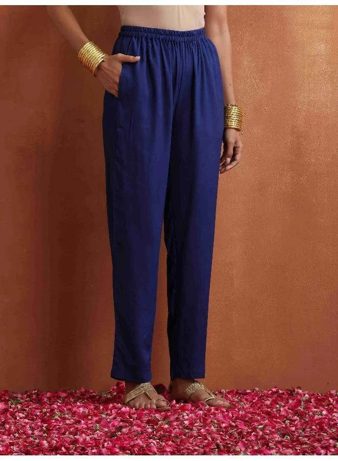 ترو برونز trueBrowns Blue Print A-line Kurta Set