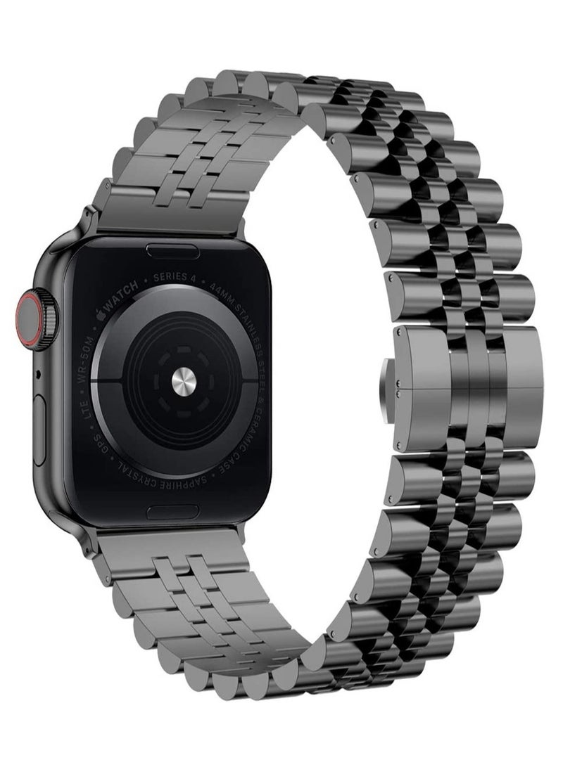 Gravity Compatible with Apple Watch Band 41mm 40mm 38mm, Stainless Steel Heavy Band with Butterfly Folding Clasp Link Bracelet for iWatch Series8/7/6/ SE Series 5/4/3/Men Women, - Image 1