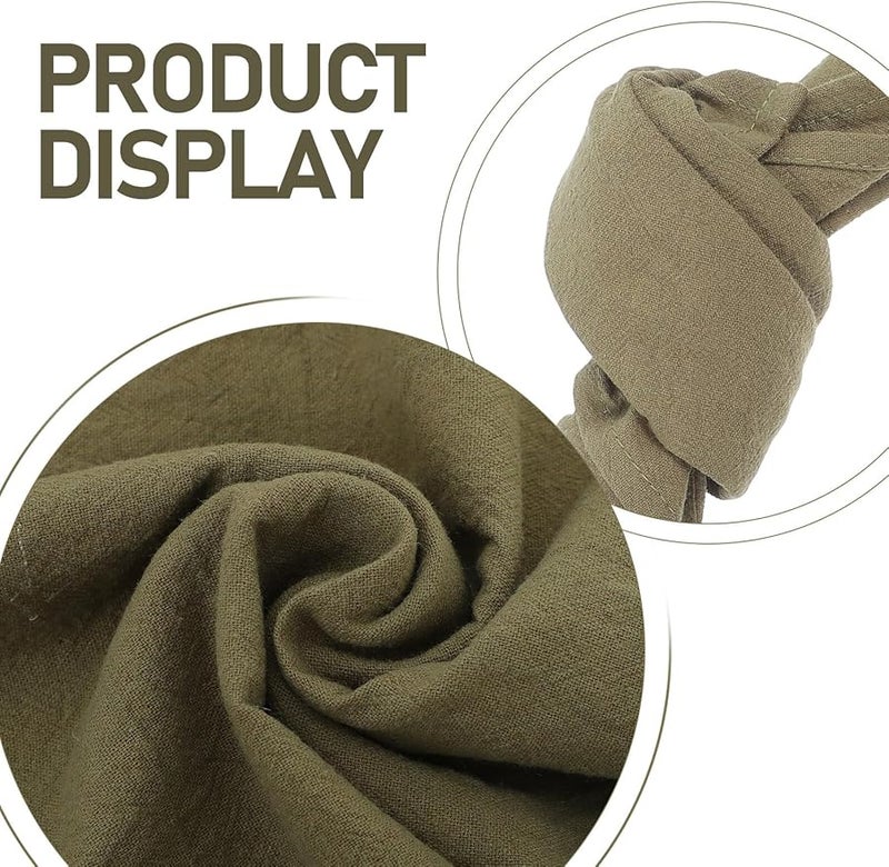 بياوبريتي 12 حزمة مناديل عشاء قطنية قابلة لإعادة الاستخدام باللون الأخضر الزيتون لحفلات الزفاف والمنزل - Image 4