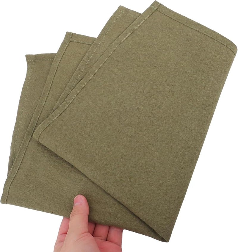 بياوبريتي 12 حزمة مناديل عشاء قطنية قابلة لإعادة الاستخدام باللون الأخضر الزيتون لحفلات الزفاف والمنزل - Image 5