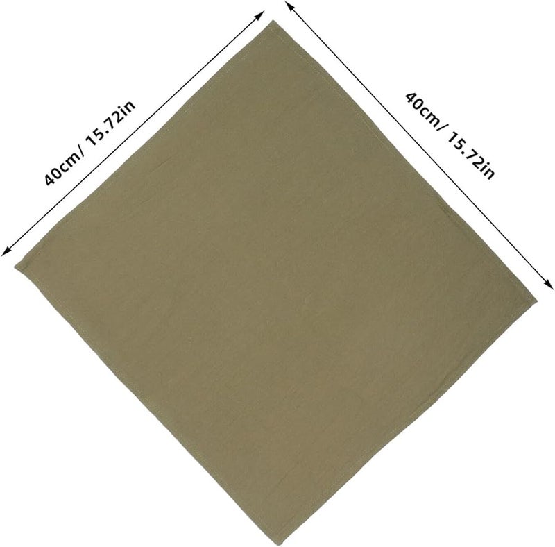 بياوبريتي 12 حزمة مناديل عشاء قطنية قابلة لإعادة الاستخدام باللون الأخضر الزيتون لحفلات الزفاف والمنزل - Image 3