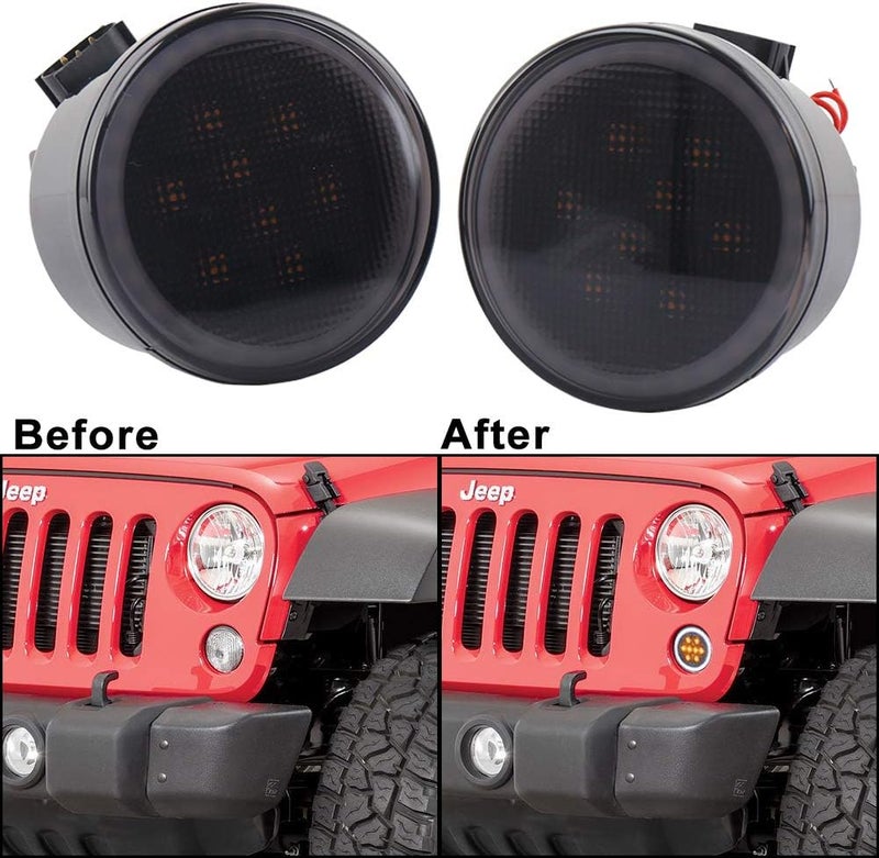 MOVOTOR JK Turn Signal Lights with White Halo and Amber LED - Image 3