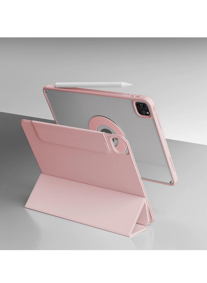 Case for Apple iPad Pro 13 inch M4 2024 Case Cover, Smart Detachable Magnetic Shockproof Case Cover for Apple iPad Pro 13 inch M4 2024, (Pink) - Image 1