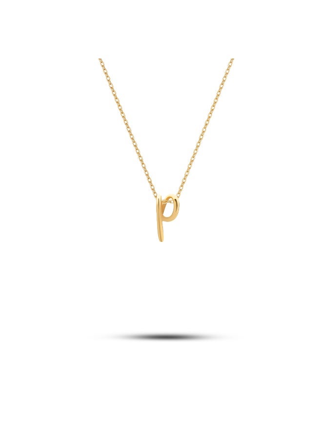 Ruby Art Gold 18k Real Gold Initial Letter P Pendant Necklace for Women – Personalized Elegant Alphabet Chain Jewelry, Premium Dubai Quality - Image 2