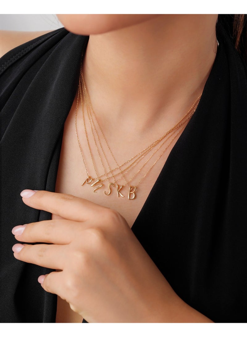 Ruby Art Gold 18k Real Gold Initial Letter P Pendant Necklace for Women – Personalized Elegant Alphabet Chain Jewelry, Premium Dubai Quality - Image 3