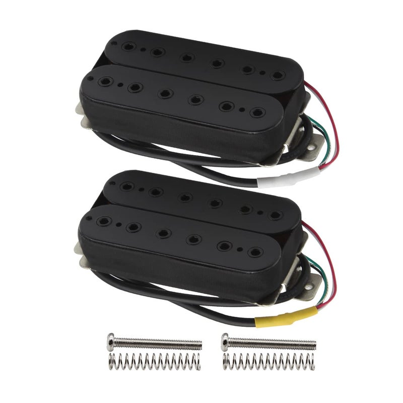 FLEOR High Output Alnico 5 Electric Guitar Neck Pickup & Bridge Pickup Humbucker Set Black - Image 1