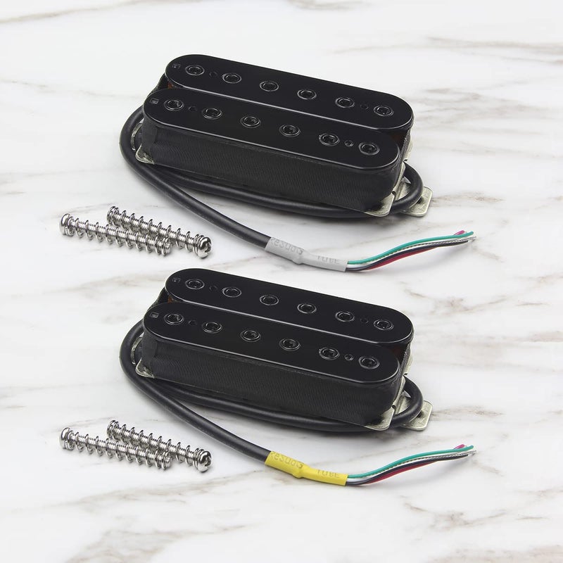 FLEOR High Output Alnico 5 Electric Guitar Neck Pickup & Bridge Pickup Humbucker Set Black - Image 4