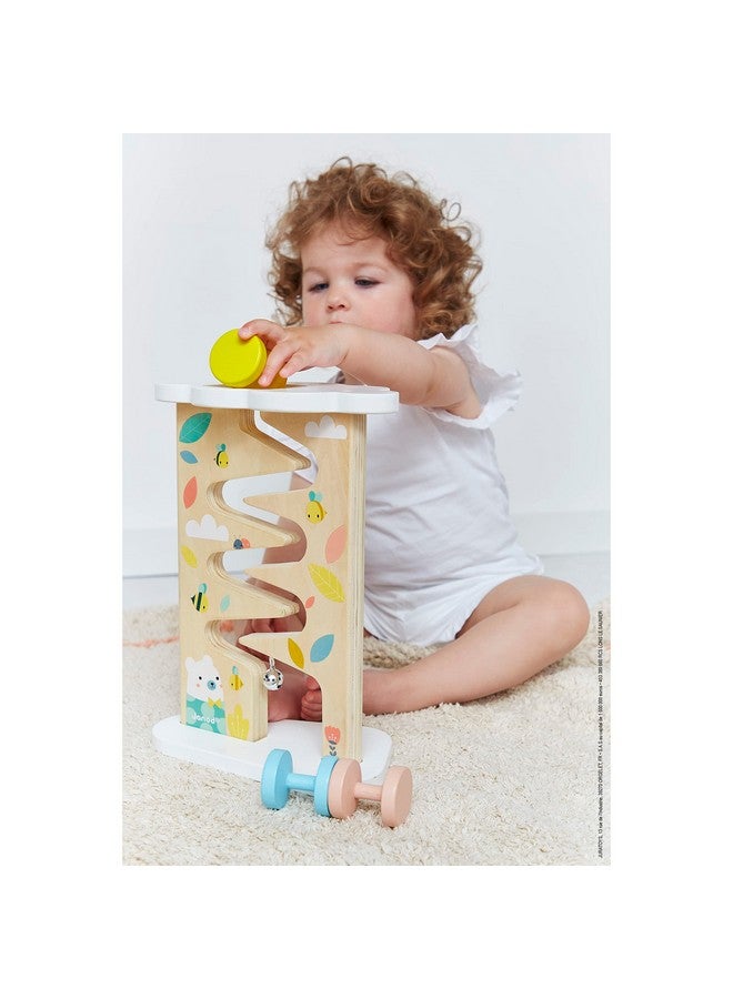 Janod Pure 4 pc Wooden Pastel Bee & Bear Ball Track - Ages 12+ Months - J05153 - Image 2