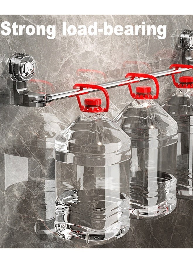 ريليو 65-130CM قابل للتعديل قضيب تخزين قابل للسحب بأكواب شفط، رفوف مناشف ونعال متعددة الأغراض، حوامل جدارية قابلة للتعديل، رفوف قابلة للتعديل والتمديد، رف معلق لتعليق مناشف الحمام، منظم تخزين - Image 5