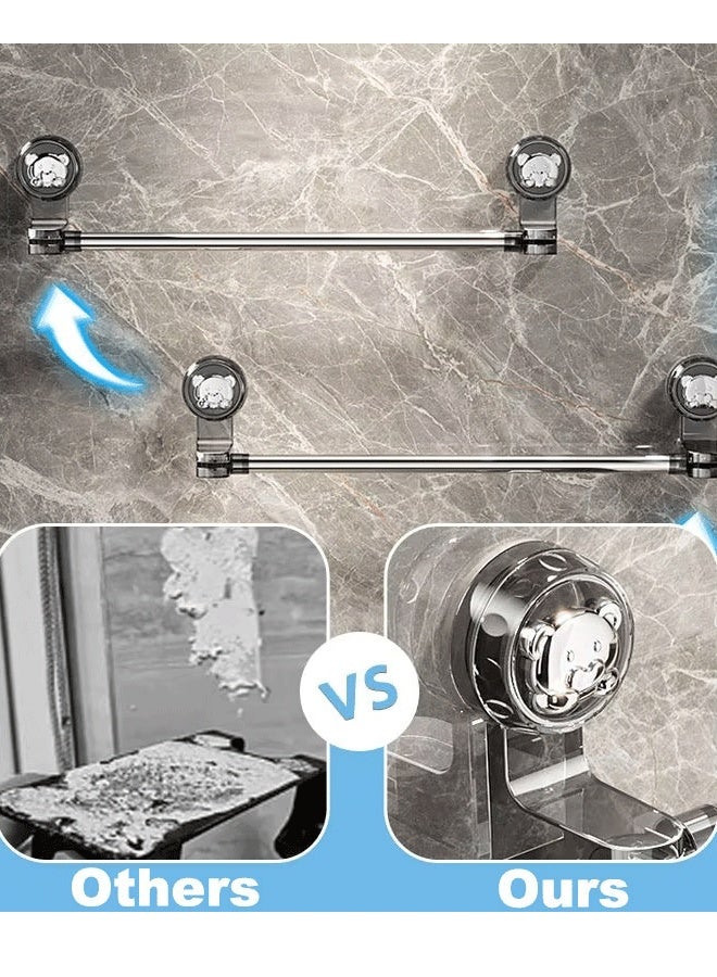 ريليو 65-130CM قابل للتعديل قضيب تخزين قابل للسحب بأكواب شفط، رفوف مناشف ونعال متعددة الأغراض، حوامل جدارية قابلة للتعديل، رفوف قابلة للتعديل والتمديد، رف معلق لتعليق مناشف الحمام، منظم تخزين - Image 2