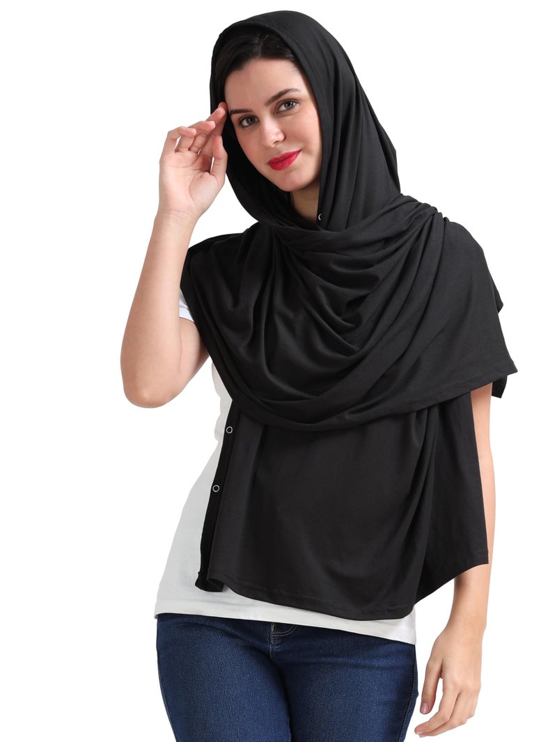 Kowsi 360 Degree Premium Soft Cotton Mother’s Breathable Breast Feeding Shawl & Light Weight Outdoor Baby Blanket Too. (Black) - Image 4