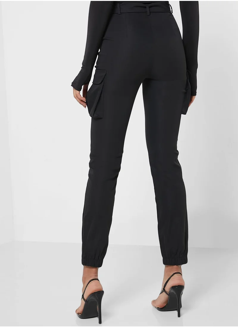 Miss Pap Pocket Detail High Waist Pants