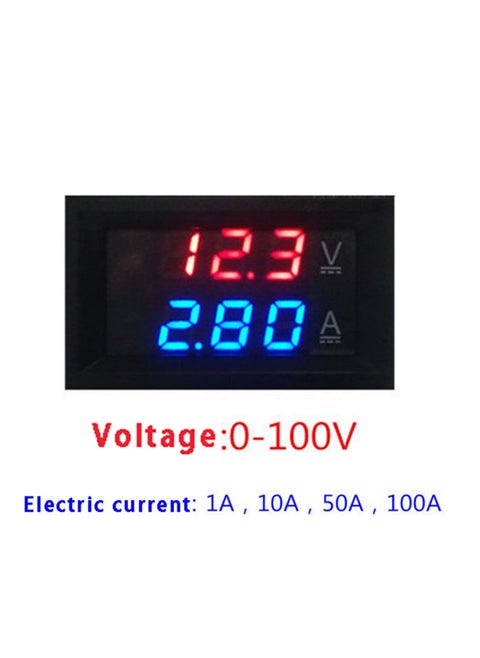 Mini Digital Voltmeter Dc 100V 100A With 0.28 Inch Blue + Red Dual Led Display Multicolour