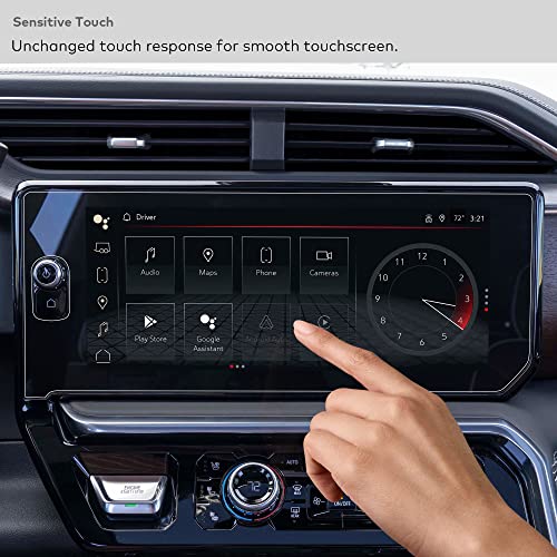 INNOSURE Glass Screen Protector Designed for 2022 2023 GMC Sierra 1500 AT4 / AT4X / Denali/Denali Ultimate 13.4 Inch Touch Screen (with hole button on left) Sierra 1500 Accessories (HD Clear) - Image 5