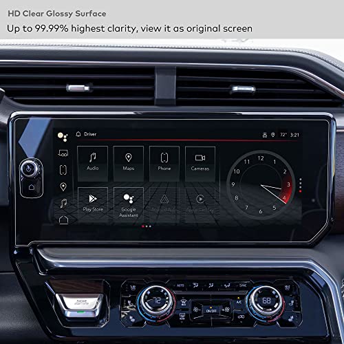 INNOSURE Glass Screen Protector Designed for 2022 2023 GMC Sierra 1500 AT4 / AT4X / Denali/Denali Ultimate 13.4 Inch Touch Screen (with hole button on left) Sierra 1500 Accessories (HD Clear) - Image 4