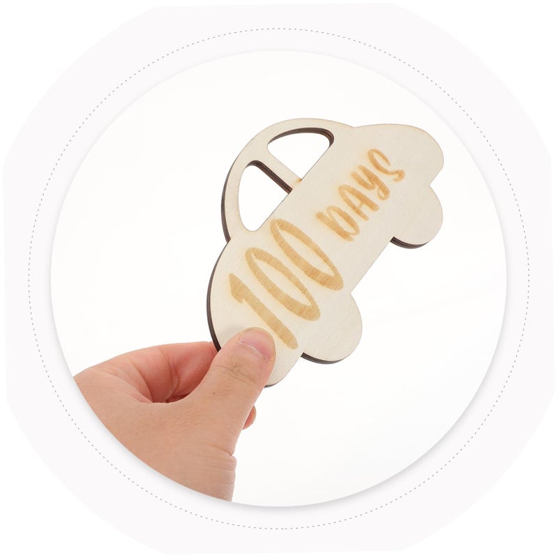Wooden Photo Prop Card With Cartoon Design For Capturing Growth Moments Nursery Decor - Image 4
