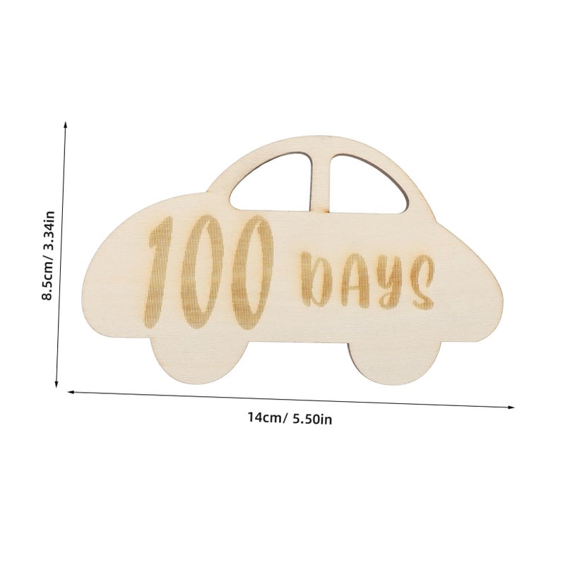 Wooden Photo Prop Card With Cartoon Design For Capturing Growth Moments Nursery Decor - Image 3