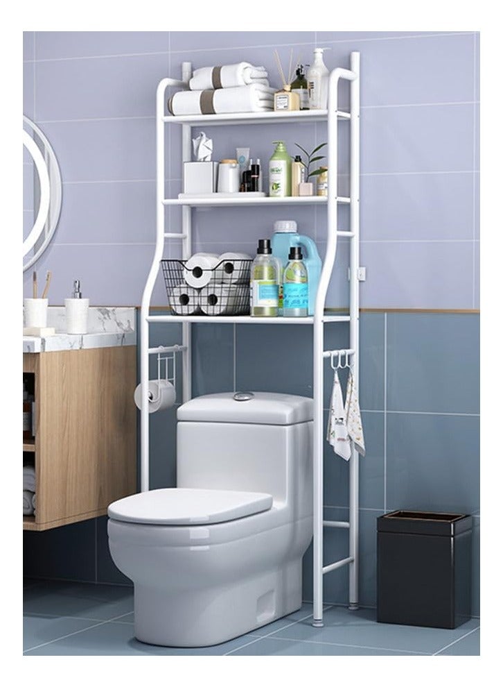 BLOOMING TIME 3-Tier Toilet Storage Rack White - Image 1