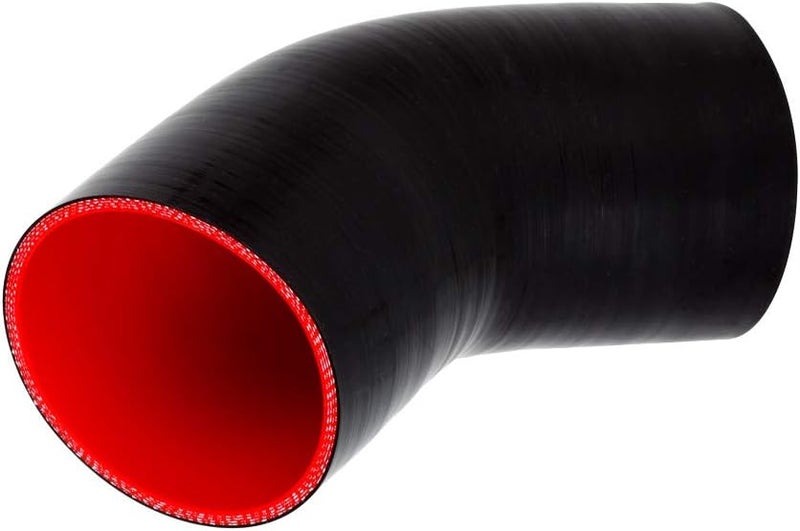 HiwowSport 45 Degree 4-Ply Silicone Hose for Turbo/Intercooler/Intake Piping, 3.0'' ID, Black - Image 4