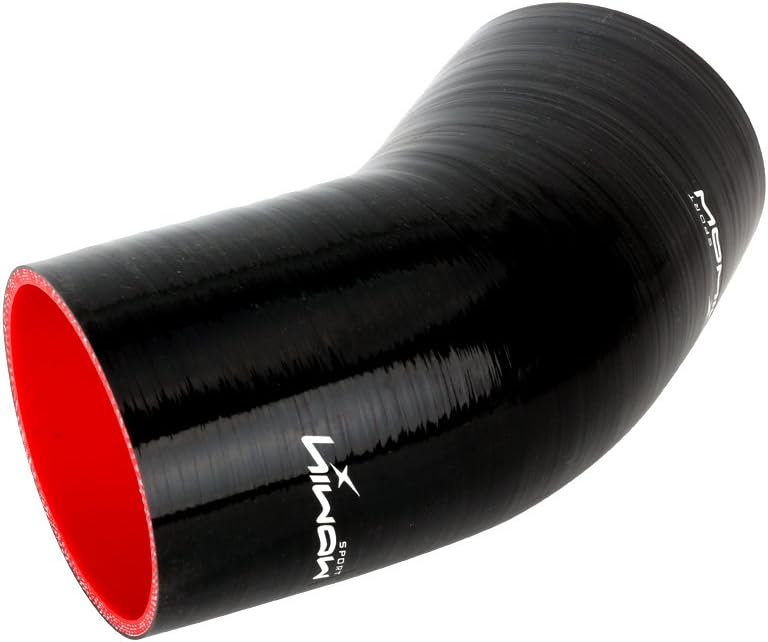 HiwowSport 45 Degree 4-Ply Silicone Hose for Turbo/Intercooler/Intake Piping, 3.0'' ID, Black - Image 3