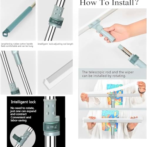 NESTWARE Magic Broom Sweeper with Extendable Handle | Silicone Floor Wiper for Wet and Dry Cleaning | Floor Squeegee Broom for Home, Bathroom, Tiles & Glass Cleaning - Image 4
