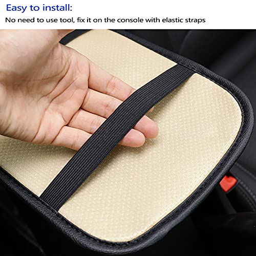 AUPER Car Armrest Seat Box Cover Protector, Auto Center Console Pad PU Leather Cover Protector for Most Vehicle, SUV, Truck, Car - Image 3