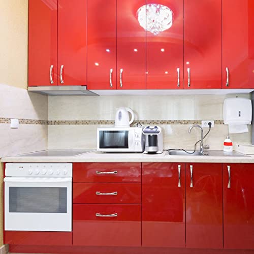ERATO Red Vinyl Wallpaper Peel & Stick Self Adhesive Vinyl Red Contact Paper for Cabinets Countertop Kitchen Shelves Liner Waterproof Wallpaper (24x48 Inch, Red Glossy) - Image 2