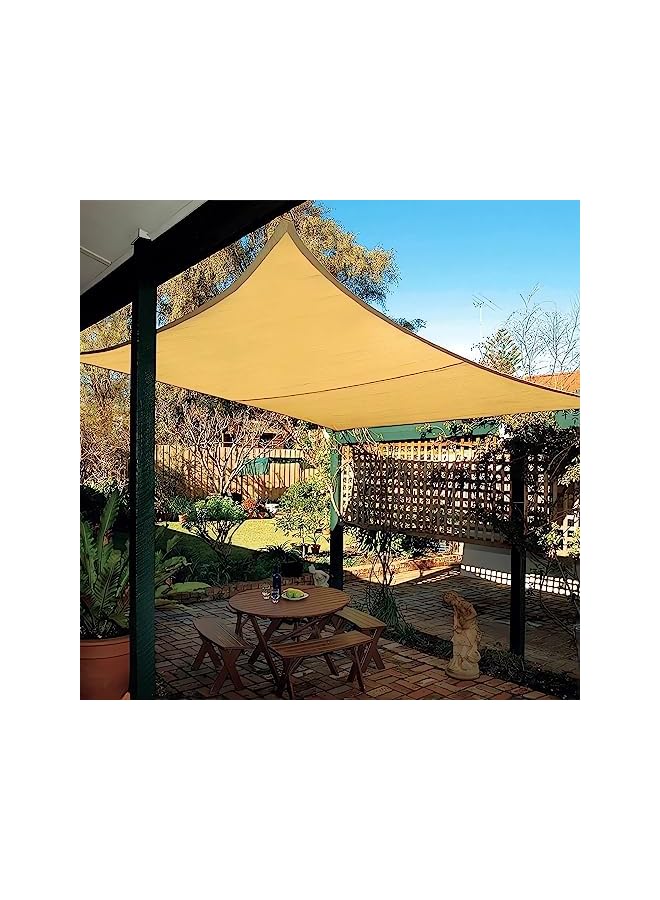 The Bros Large Size Shade Sail with Installation Tool Set Rectangle UV Block Sun Shade Shade Awning Permeable Canopy Pergolas Top Cover for Outdoor Patio Garden Sand (2 * 3M)  - Image 2