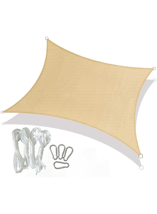 The Bros Large Size Shade Sail with Installation Tool Set Rectangle UV Block Sun Shade Shade Awning Permeable Canopy Pergolas Top Cover for Outdoor Patio Garden Sand (2 * 3M)  - Image 1