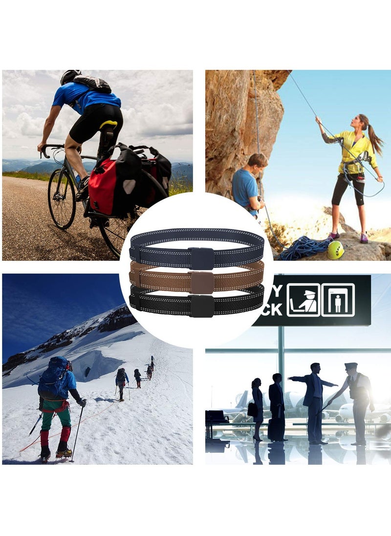 Excefore - Nylon Canvas Belt, Tactical Belt for Men, Black Military Nylon Web,  Plastic Buckle Belt Travel Adjustable Nylon Web Slide Belt, Ideal for Work - Image 1