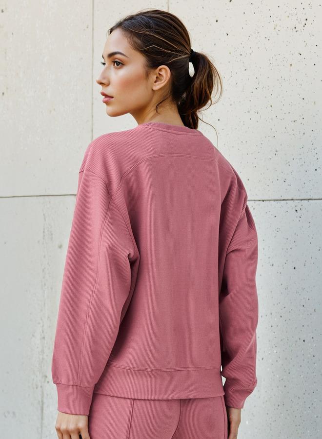 كابا سويت شيرت كابا نسائي بقصة عادية بياقة مضلعة - Image 3