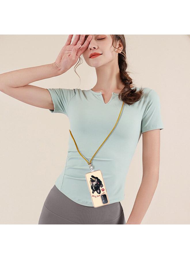 S-TOP Case For OPPO A74 / A93 5G / A54 5G / A93s 5G Electroplating Dual-side IMD Phone Case with Lanyard - Image 5