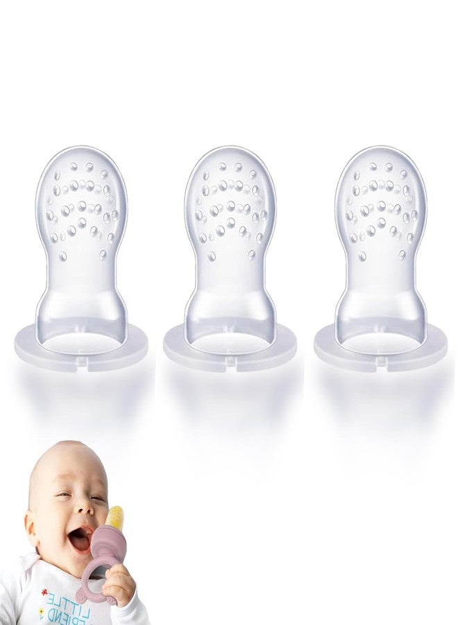 JEXFUN Silicone Replacement Pouch Pacifier for Baby Fruit Food Feeder Compatible with Haakaa/NatureBond/POIKSHARK/WeeSprout, Food Grade Silicone Feeder Sacs, Fruit Feeder Replacement Nipples(S-Size 3PCS) - Image 1