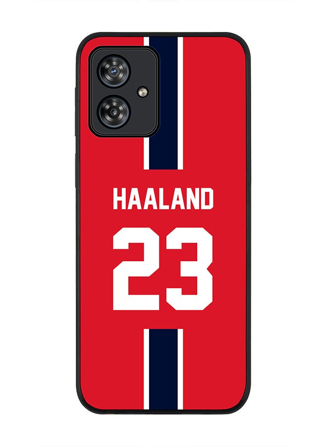 Stylizedd Rugged Black Case for Motorola Moto G54 / Motorola Moto G54 Power / Motorola Moto G64 5G  -Football Team -Norway,Player Name - Haaland - Image 1