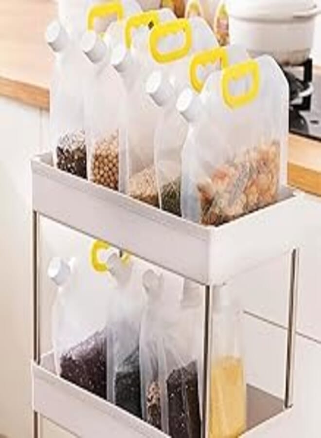 2 grain storage square bags, moisture-proof sealed, reusable food, candy, liquid 1.5L ‎Cereal Storage Bags Square, Sealed Moistureproof, Multi-Use For Food, Grain, Candy, Liquids