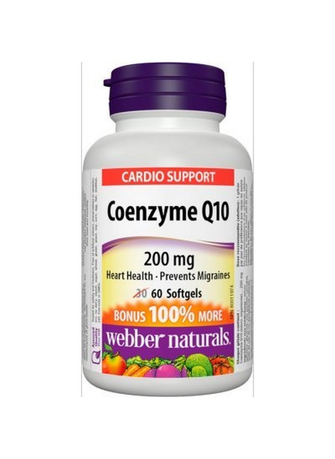 Webber naturals - Coenzyme Q10 200 Mg 60 Softgels Bonus Size - Image 1