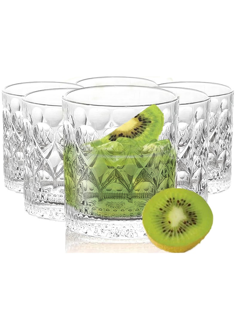 3Diamonds Tumbler Glass Set of 6, Ideal for Water, Juice, or Cocktails. Fit for Every Occasion And Perfect for Any Beverage  - Image 1