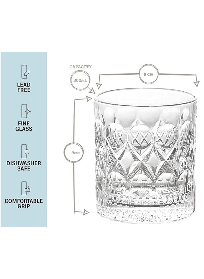 3Diamonds Tumbler Glass Set of 6, Ideal for Water, Juice, or Cocktails. Fit for Every Occasion And Perfect for Any Beverage  - Image 2