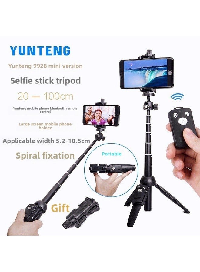 Loquat Yunteng 9928 Mobile Phone Selfie Stick Tripod Mini Bluetooth Remote Control Vlog Video Camera Desktop Live Broadcast Stand-Color:Yunteng 9928【20-100cm】  - Image 1
