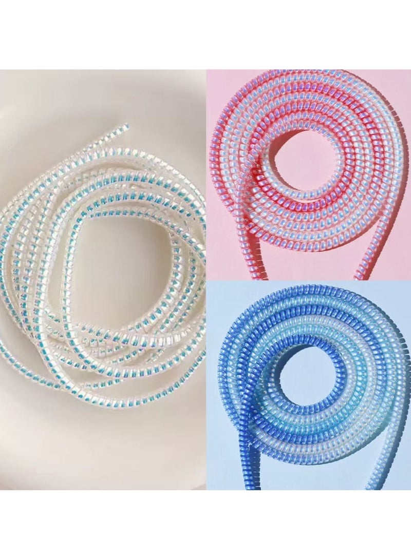 3pcs 140.0cm Laser Color USB Charging Cable Protector Headphone Cable Winding Rop - Image 1