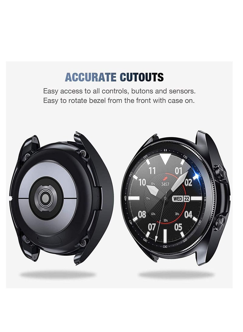 Captaintech Screen Protector Compatible for Samsung Galaxy Watch 3 45mm Invisible Defender Tempered Protector and 2 Pack Tempered Glass Protective Film and 2 Pack TPU Watch Cover Accessories Set - Image 5
