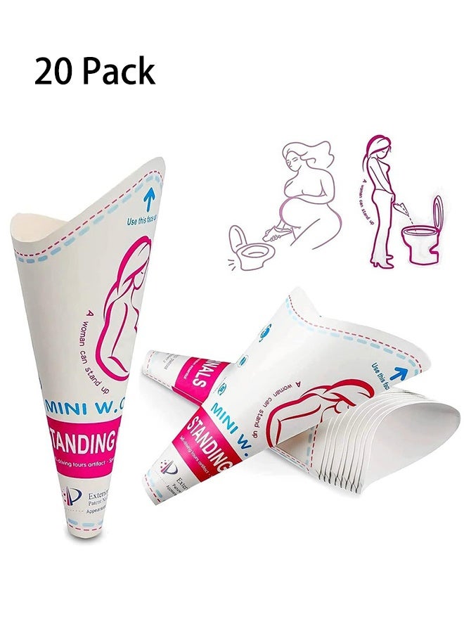 أس تس إل 20 حزمة جهاز تبول الأنثى القابلة للإزالة، كؤوس تبول قمع المبولة الأنثوية، لا مزيد من القلق استخدام الحمامات العامة في المهرجانات، التخييم، السفر، مساعدات ما بعد الجراحة التي لا يمكن استبدالها - Image 1