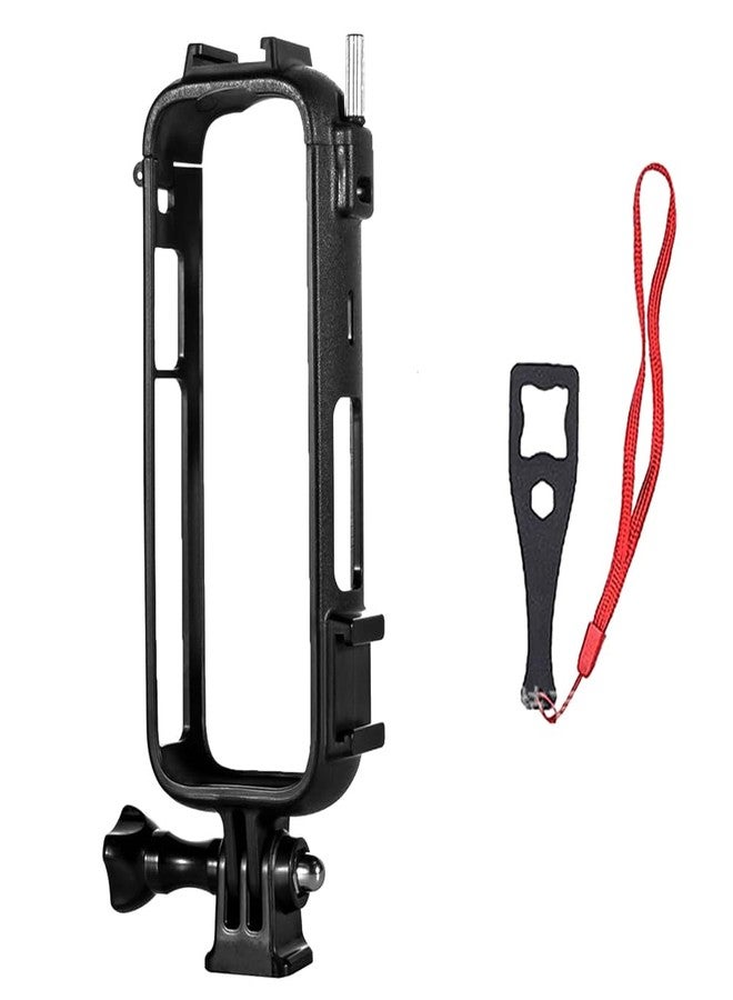 Action Pro Protective Frame Skeleton Case Camera Mount with 1/4 Thread Adapter Compatible with Insta360 X4 Action Camera (Black) - Image 1