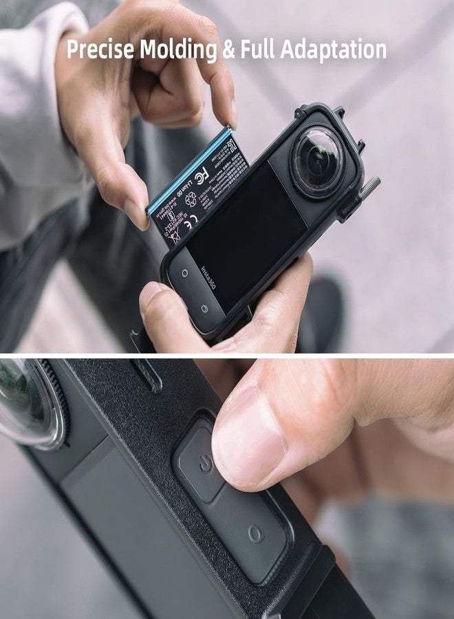 Action Pro Protective Frame Skeleton Case Camera Mount with 1/4 Thread Adapter Compatible with Insta360 X4 Action Camera (Black) - Image 5