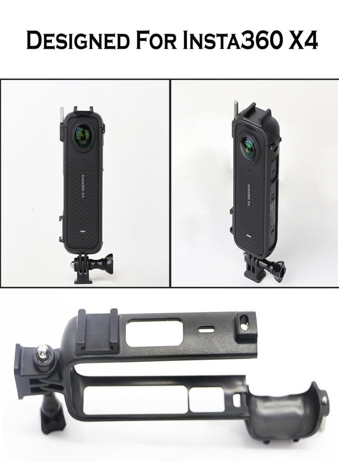 Action Pro Protective Frame Skeleton Case Camera Mount with 1/4 Thread Adapter Compatible with Insta360 X4 Action Camera (Black) - Image 4