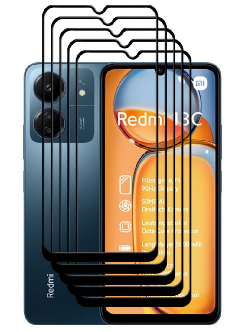 ACLIX 5 Pieces Antistatic ESD Dustproof Premium Quality High Definition Tempered Glass Screen Protector Designed For Xiaomi Redmi 13C - Image 1