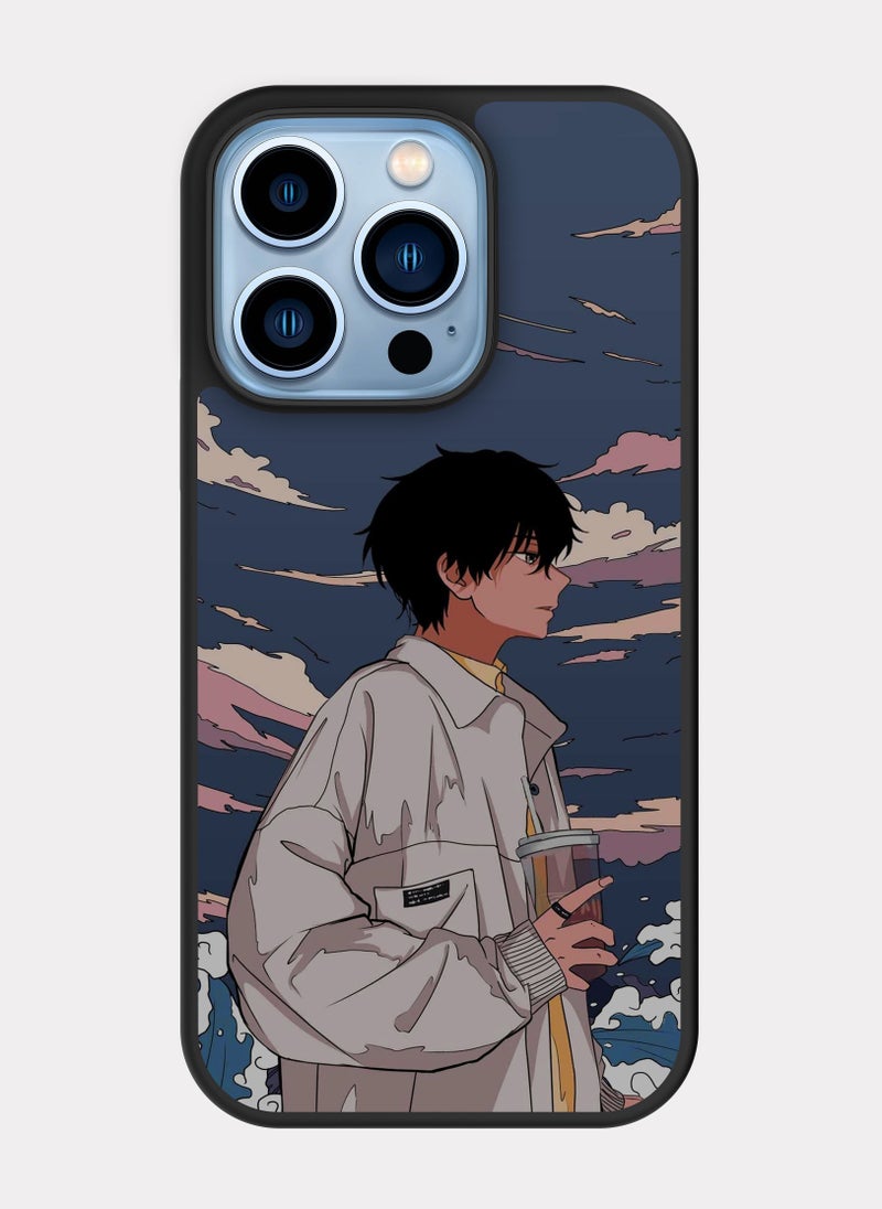 بكسلات كفر ايفون 13 برو شخصية انمي رمادي - Image 1